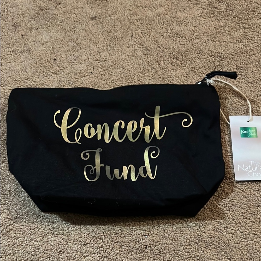 Black and Gold Concert Fund Canvas Zip Pouch